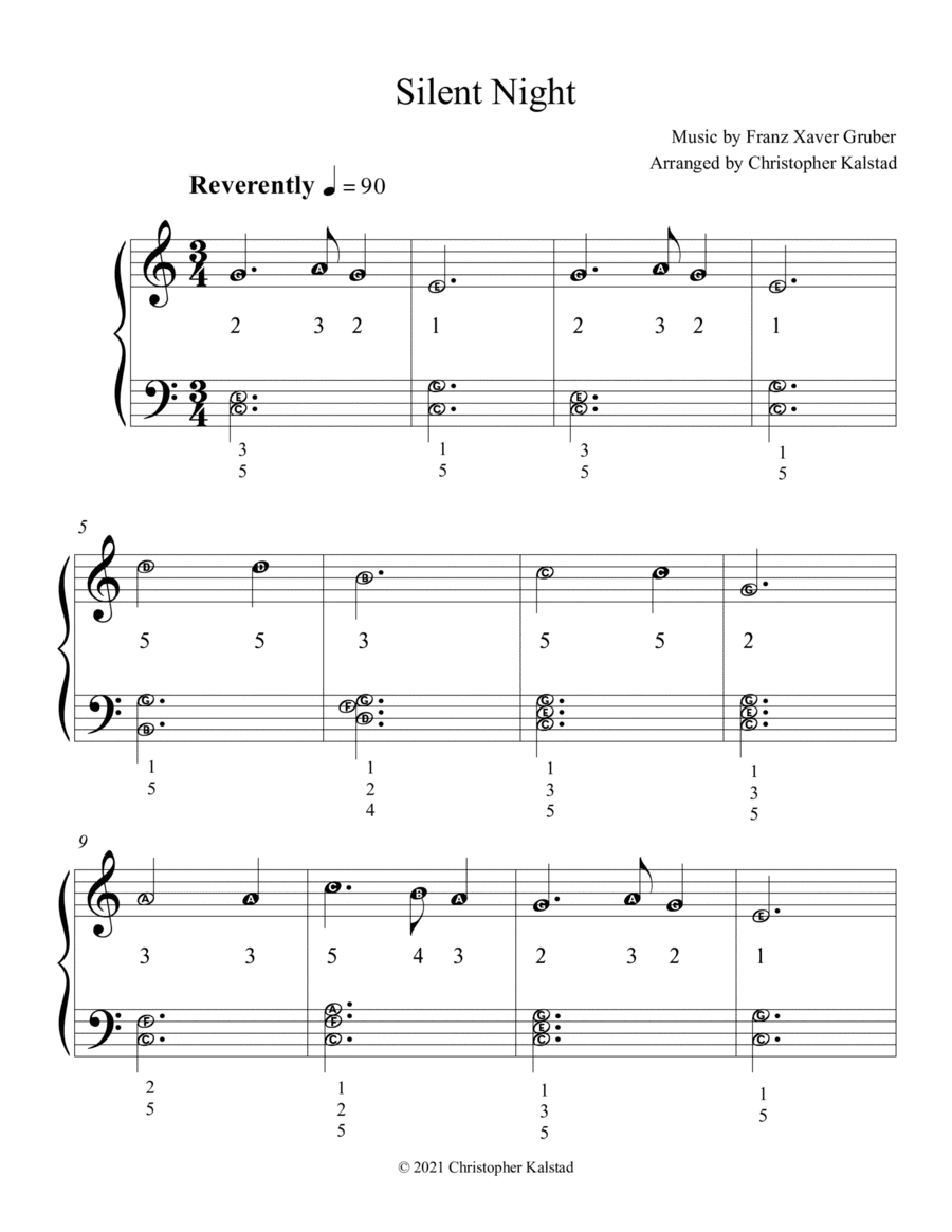 Silent Night (Easy Piano) (arr. Christopher Kalstad)