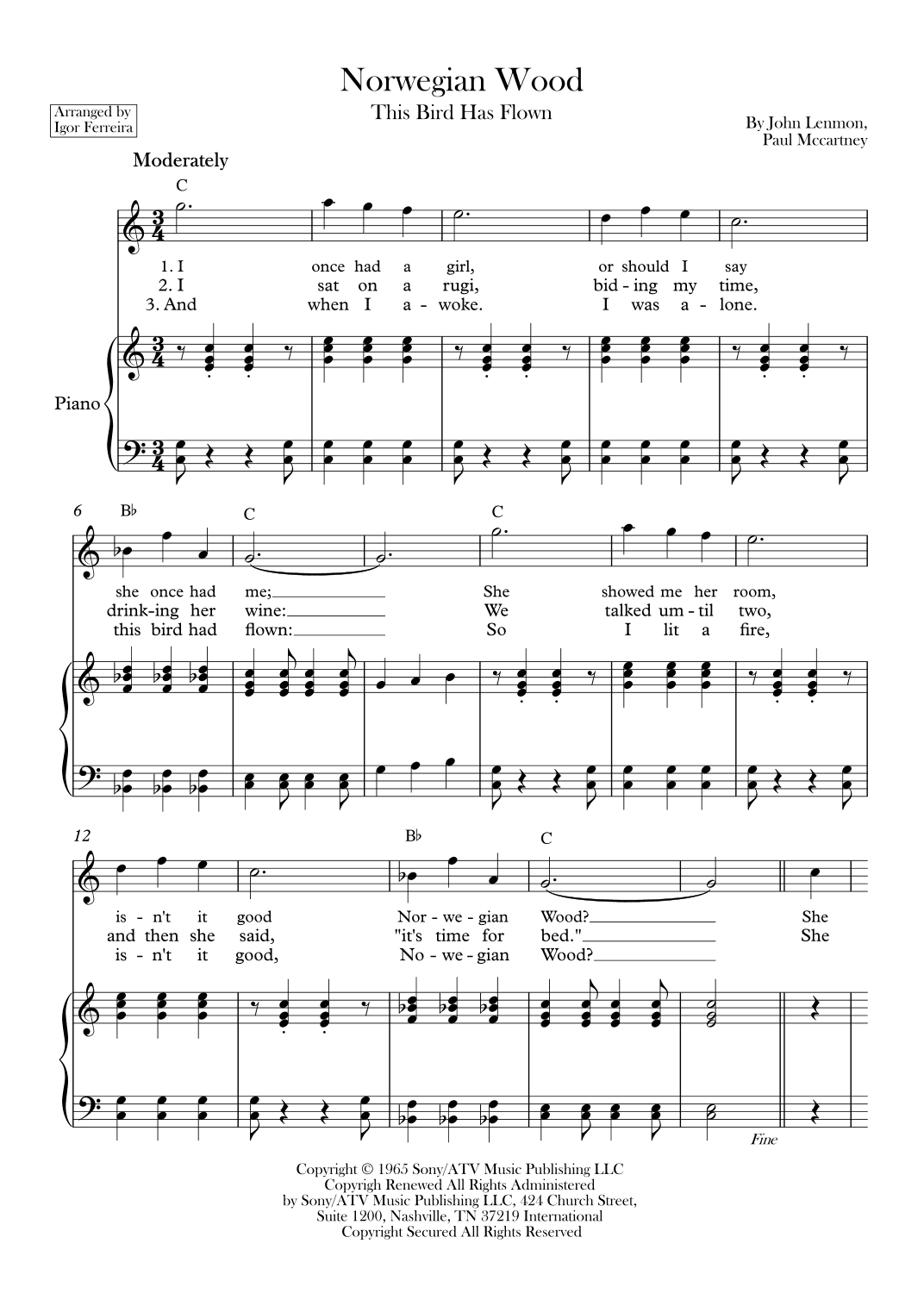 Norwegian Wood (this Bird Has Flown) (arr. Igor Ferreira)