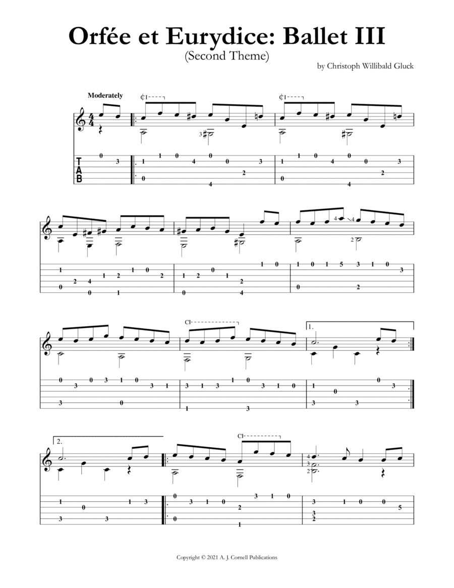 Orfée et Eurydice: Ballet III (Second Theme) (arr. Mark Phillips)