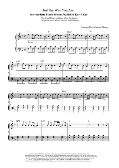 Just The Way You Are (arr. Miranda Wong)