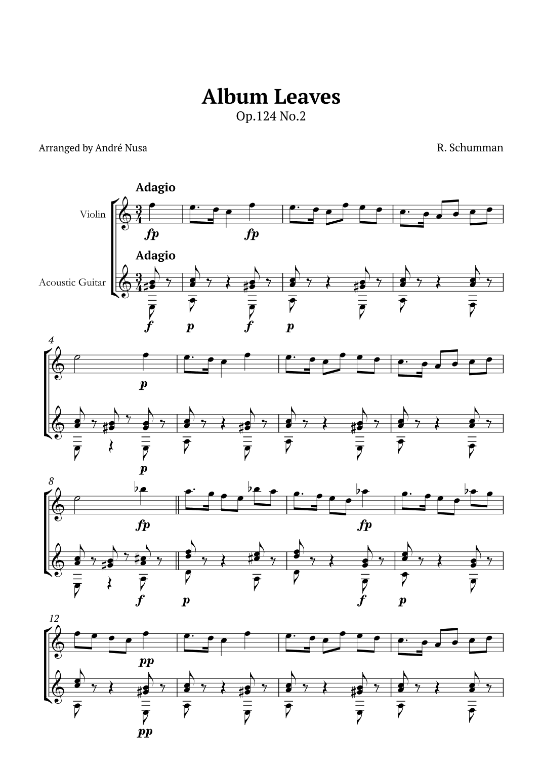Album Leaves Op.124 No.2 (arr. André Nusa)