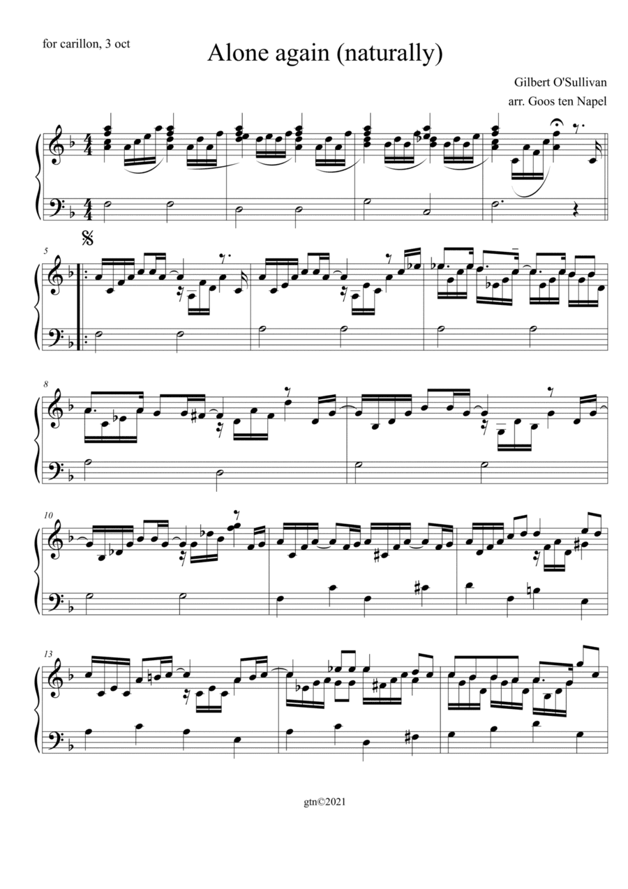 Alone Again (naturally) (arr. Goos ten Napel)