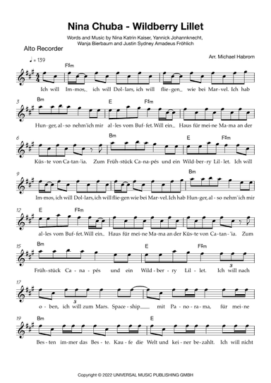 Wildberry Lillet (arr. Michael Habrom)