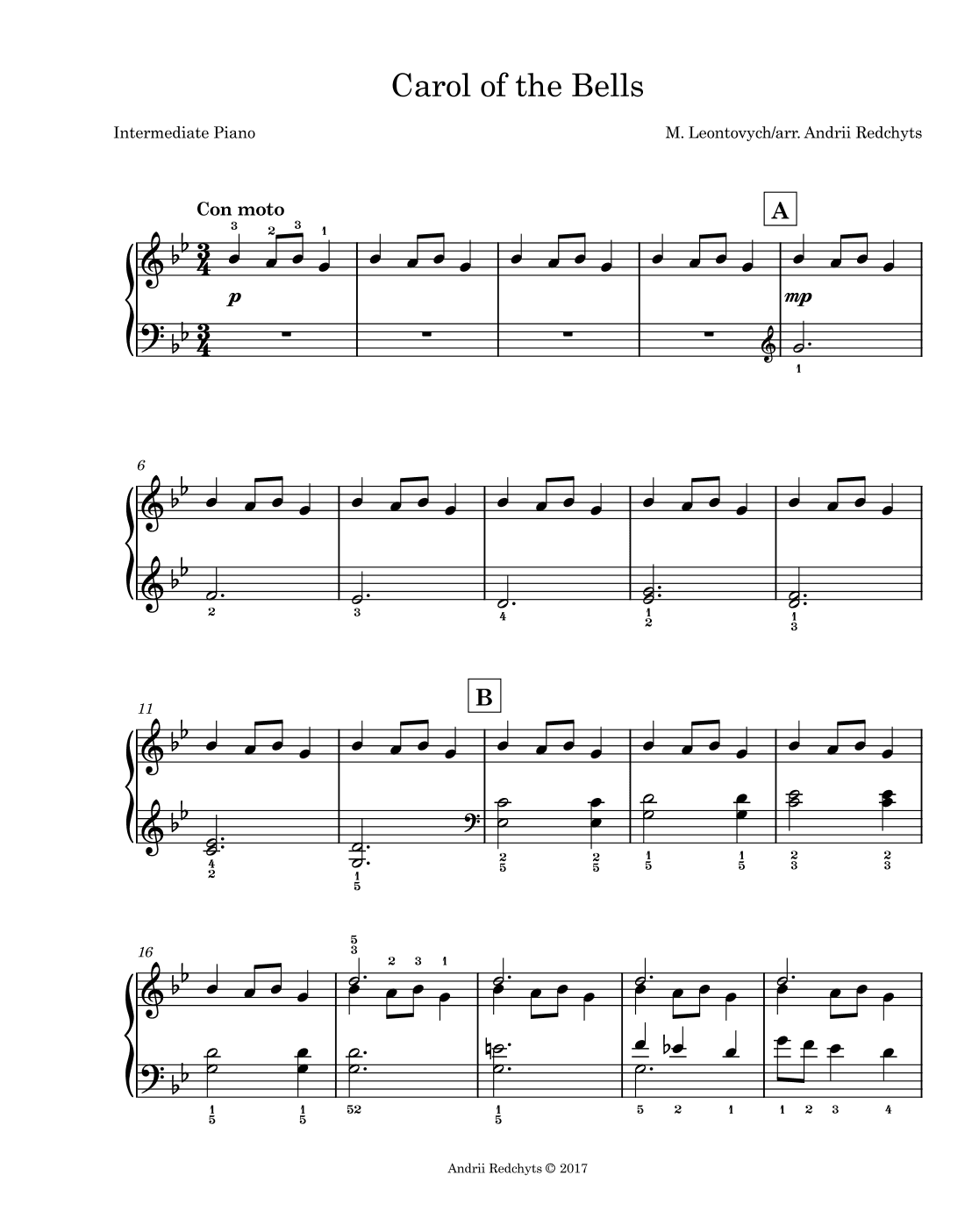 Carol of the Bells - Ukrainian Schedryk (arr. Andrii Redchyts)