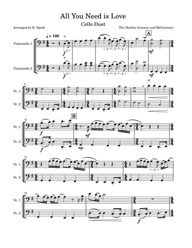 All You Need Is Love (arr. K. Speck)