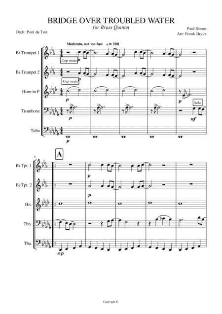 Bridge Over Troubled Water (arr. F Brice & P du Toit)