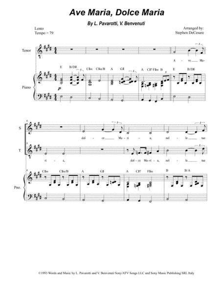 Ave Maria, Dolce Maria (arr. Stephen DeCesare)