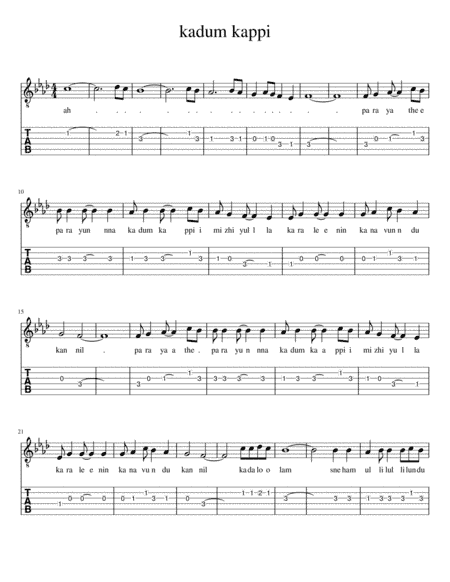 kadum kappi (arr. indian guitar lessons)