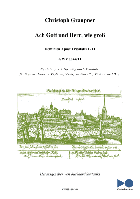 Graupner Christoph Cantata Ach Gott und Herr wie groß GWV 1144/11 (arr. Burkhard Switaiski)