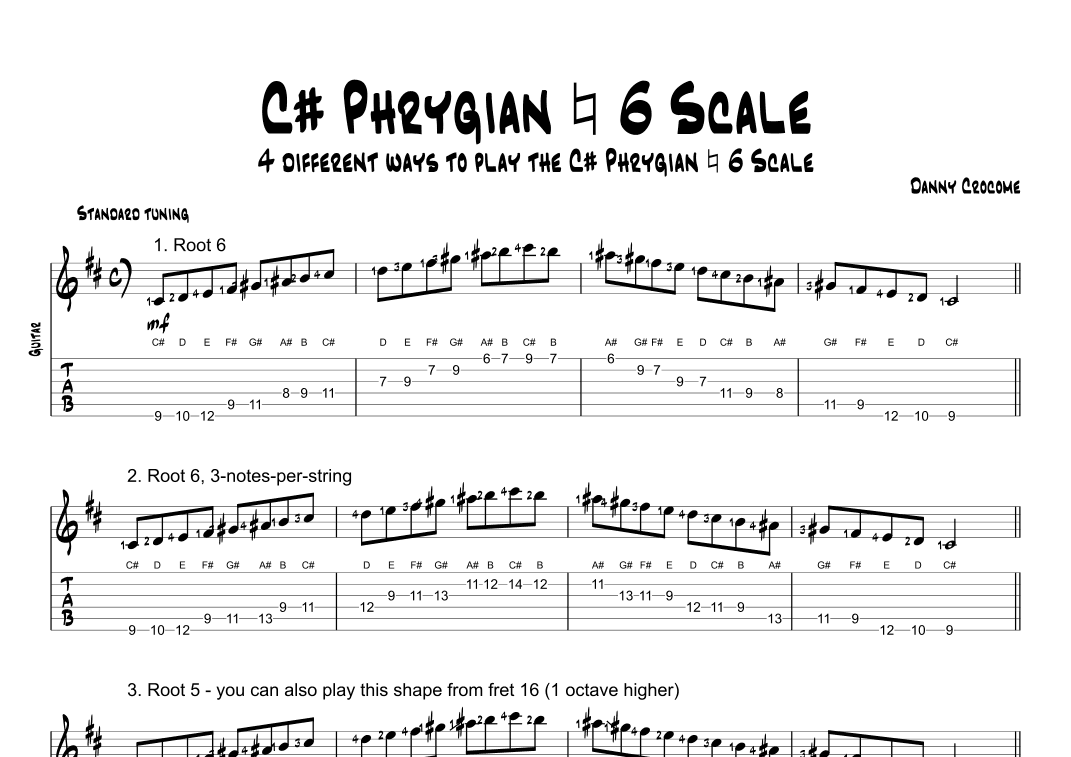 C# Phrygian Natural 6 Scale (4 Ways to Play)
