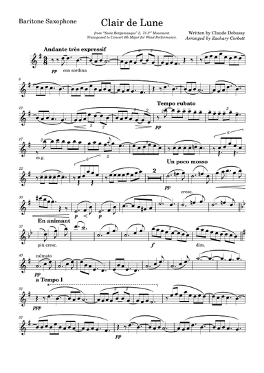 Clair de Lune (arr. Zachary Corbett)