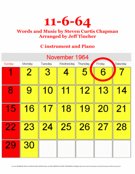 11/6/64 (arr. Jeff Tincher)