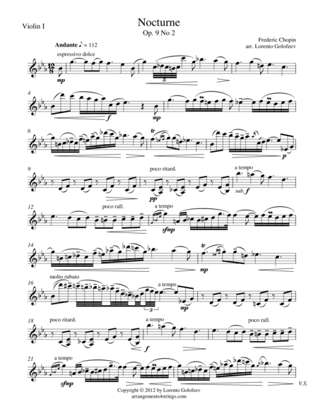 Nocturne Op.9 No.2 (arr. Lorento Golofeev)