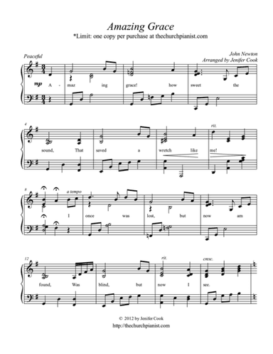 Funeral Hymn Collection (arr. Arranged by Jenifer Cook)