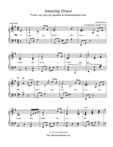 Funeral Hymn Collection (arr. Arranged by Jenifer Cook)