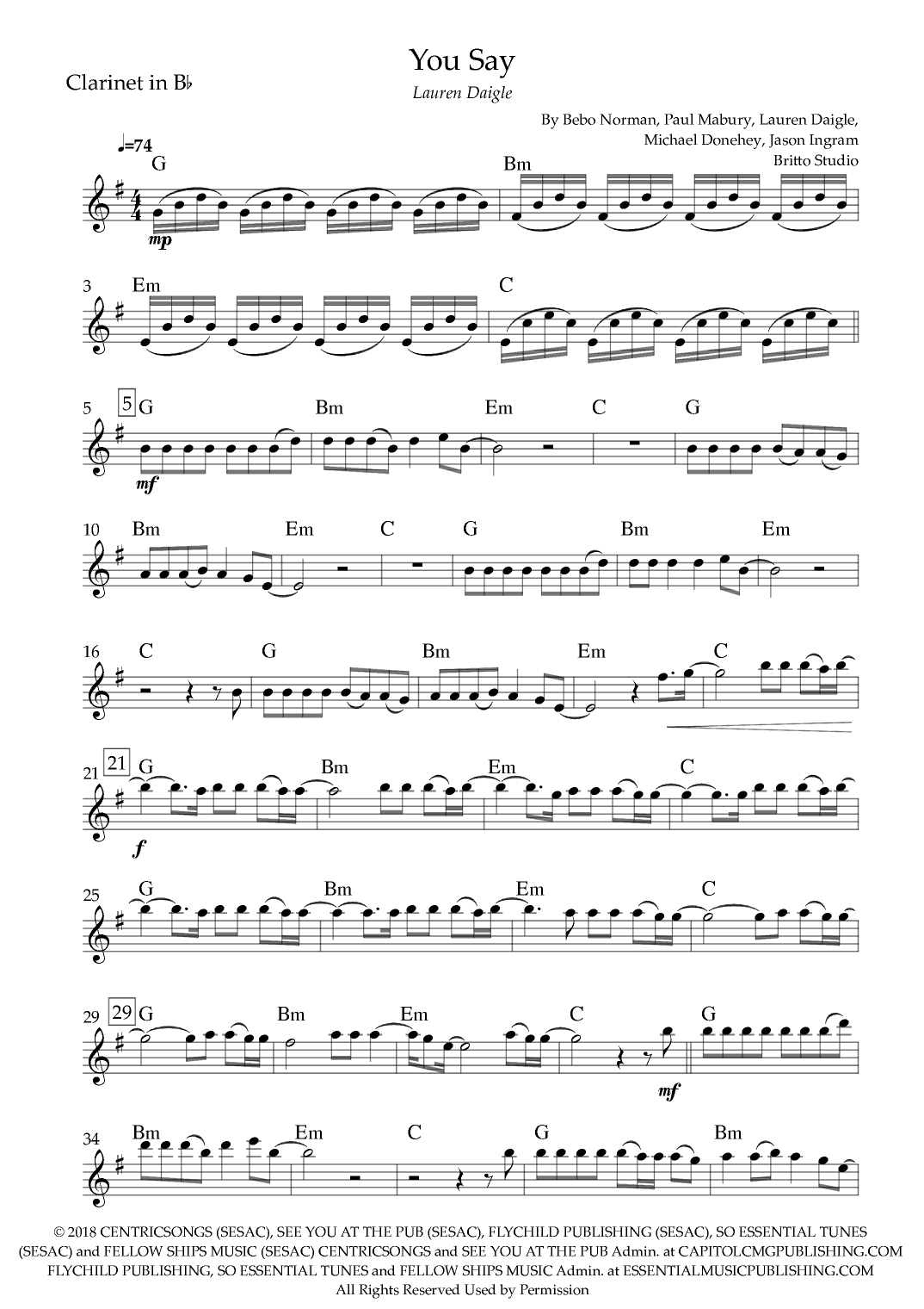 You Say (arr. Fabio Britto)