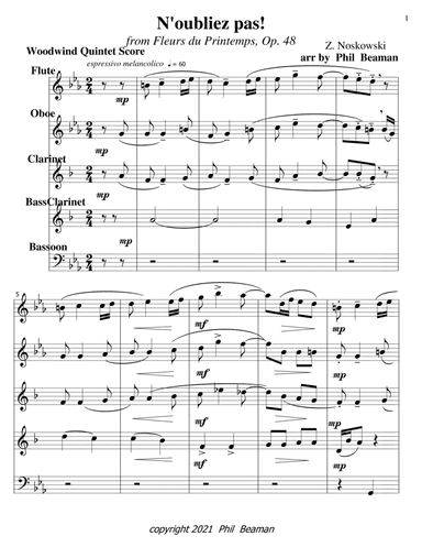 N'oubliez pas!-Noskowski-Woodwind Quintet 1 (arr. Phil Beaman)