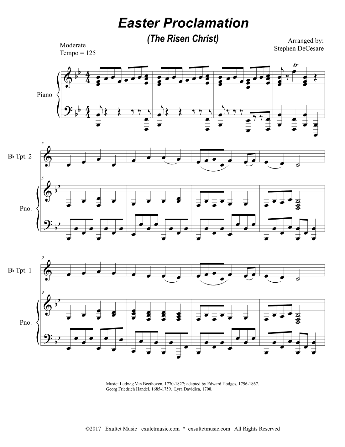 Easter Proclamation (The Risen Christ) (Duet for Bb-Trumpet)