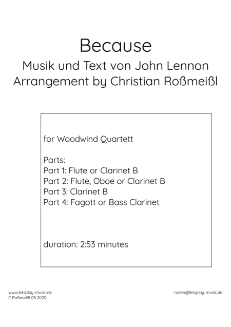 Because (arr. Christian Roßmeißl)