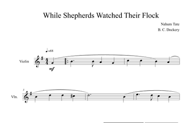 While Shepherds Watched Their Flock (Violin Solo) (arr. B. C. Dockery)