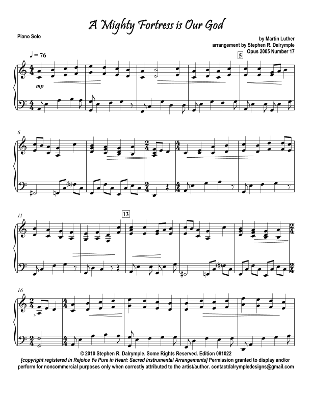 A Mighty Fortress is Our God (arr. Stephen R Dalrymple (Dalrymple Designs))