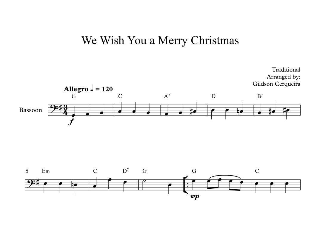 We Wish You a Merry Christmas (arr. Gildson Cerqueira)