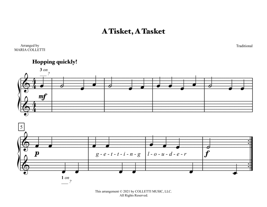 A Tisket, A Tasket (Primer Level Piano) (arr. Maria Colletti)