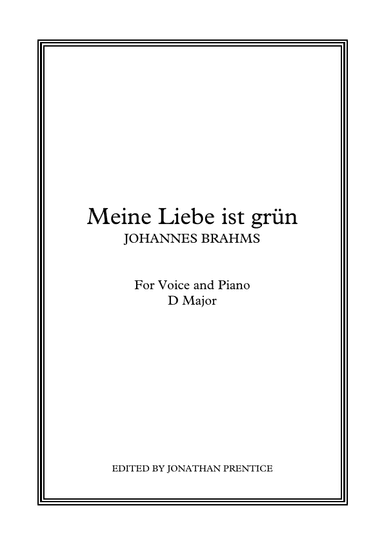 Meine Liebe ist grün (D Major) (arr. Jonathan Prentice)