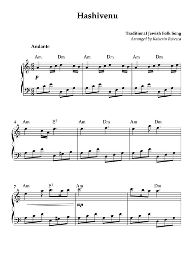 Hashivenu (arr. Kaiserin Rebecca)
