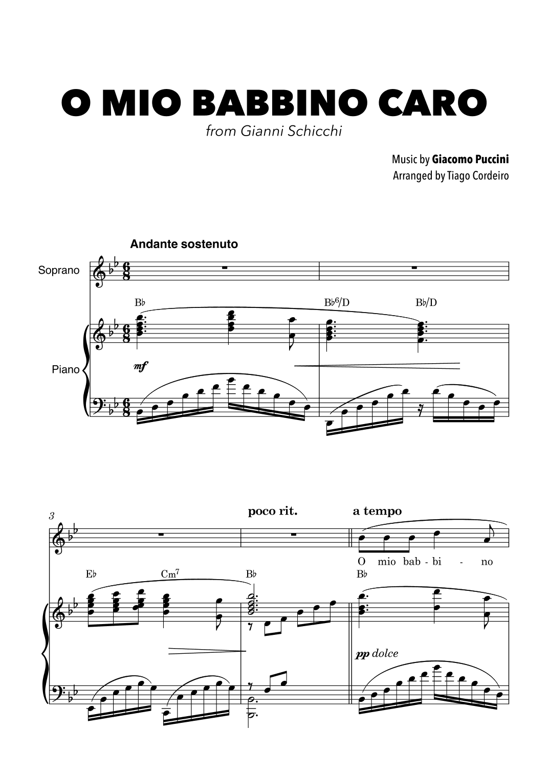 O Mio Babbino Caro (arr. Tiago Cordeiro)