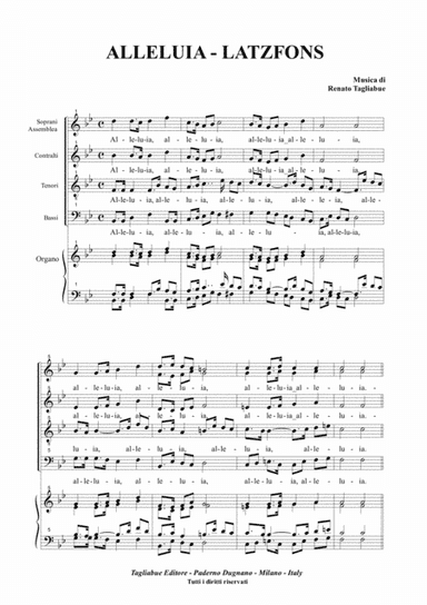 ALLELUIA Latzfonts - Tagliabue - For SATB Choir and Organ