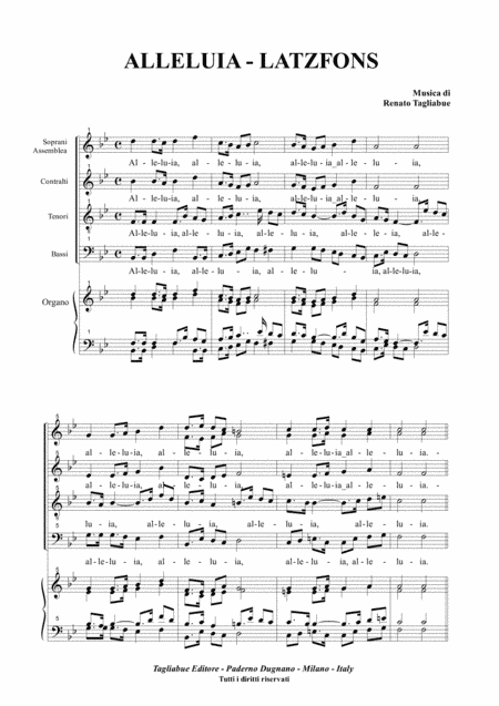 ALLELUIA Latzfonts - Tagliabue - For SATB Choir and Organ