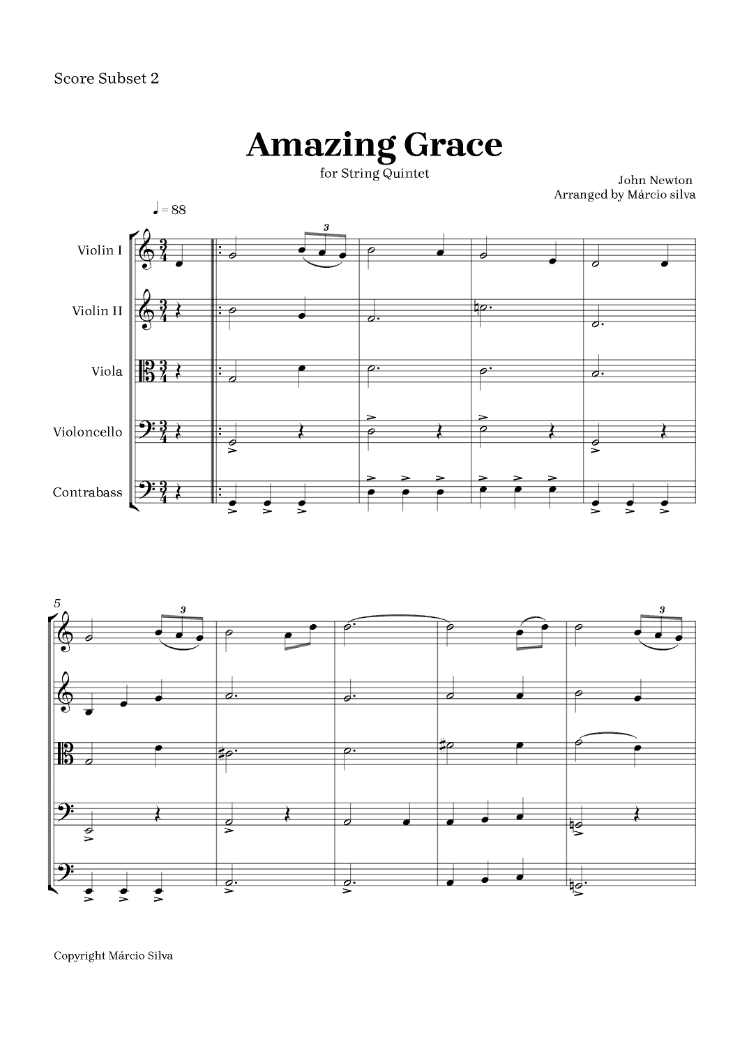 Amazing grace (arr. Márcio Silva)