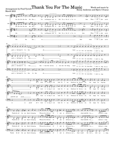 Thank You For The Music (arr. Fred Tyrrell)