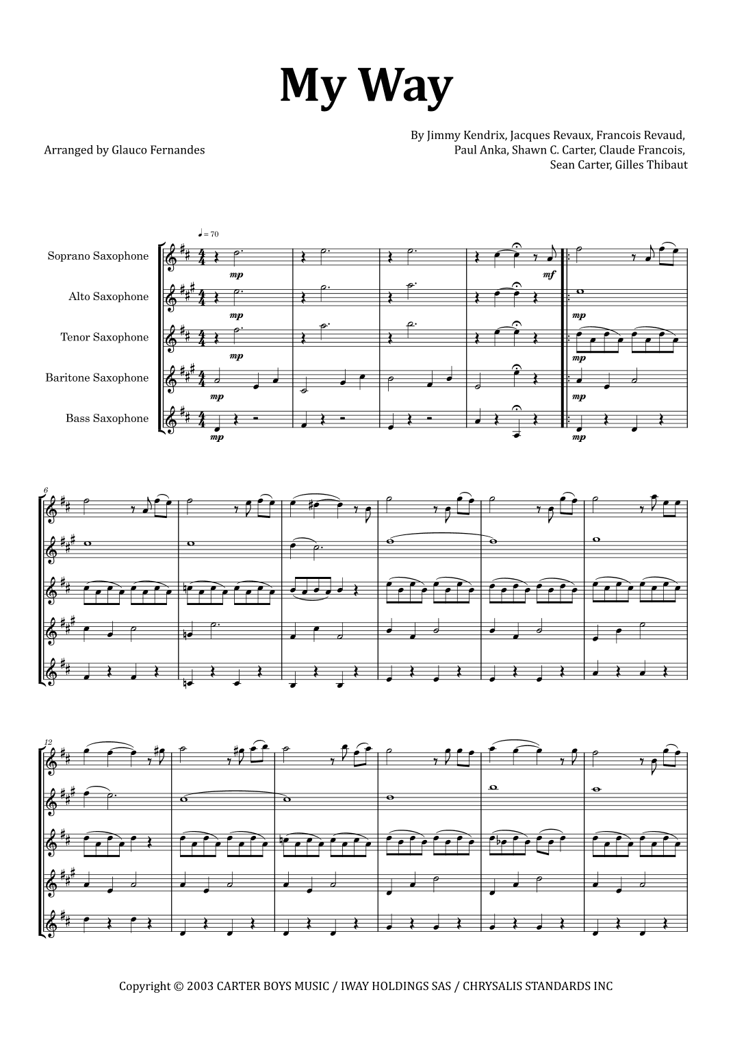 I Did It My Way (arr. Glauco Fernandes)