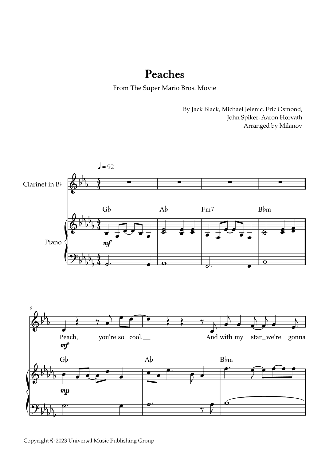 Peaches (arr. Milanov)