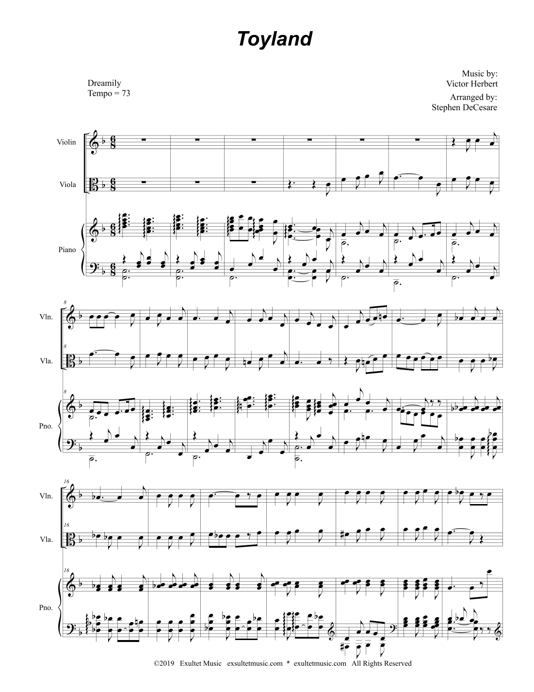 Toyland (Duet for Violin and Viola) (arr. Stephen DeCesare)