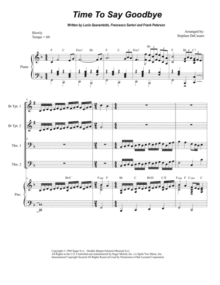 Time To Say Goodbye (arr. Stephen DeCesare)