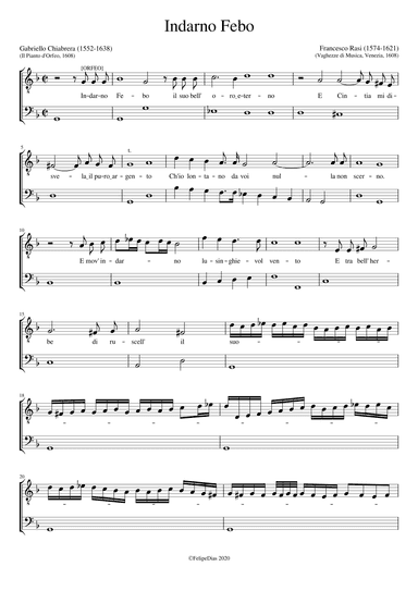 Indarno Febo il suo bell'oro eterno (arr. Early Music Scores)