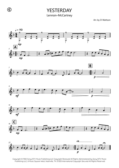 Yesterday (arr. Douglas Wattson)