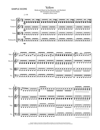 Yellow (arr. Sherry Lewis)