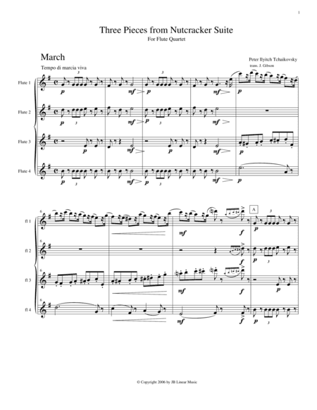 3 Pieces from The Nutcracker for Flute Quartet (arr. John Gibson)