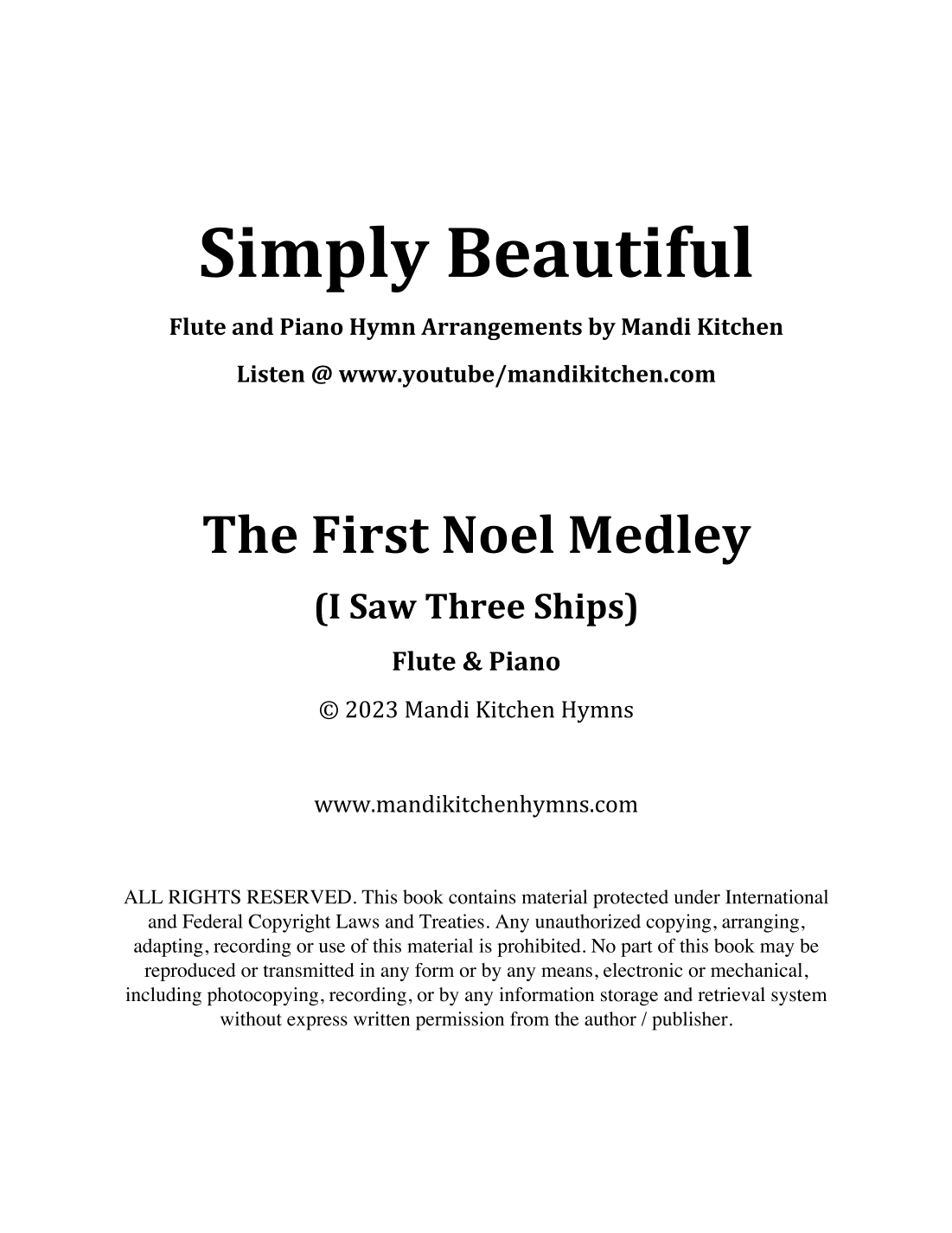 The First Noel Medley (I Saw Three Ships) (arr. Mandi Kitchen)
