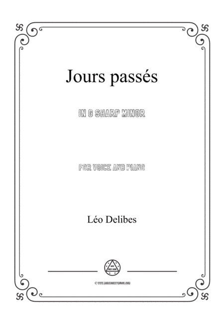 Delibes-Jours passés in g sharp minor,for voice and piano (arr. MSM)