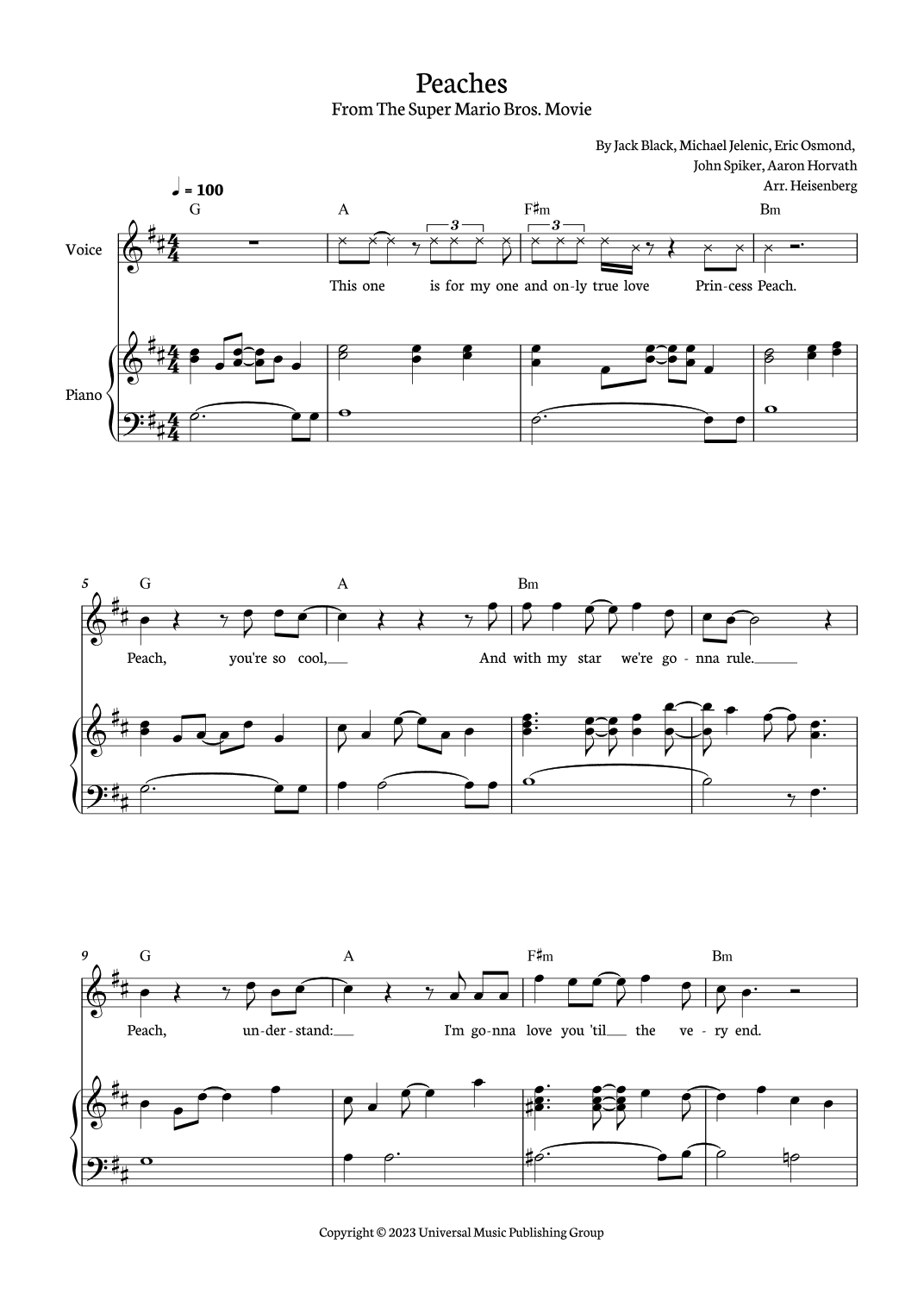 Peaches (arr. Heisenberg)