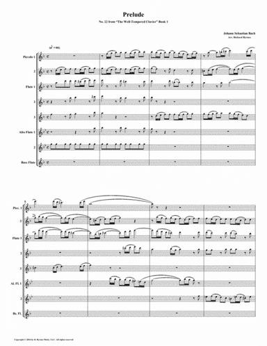 Prelude 22 from Well-Tempered Clavier, Book 1 (Flute Octet) (arr. Richard Byrnes)
