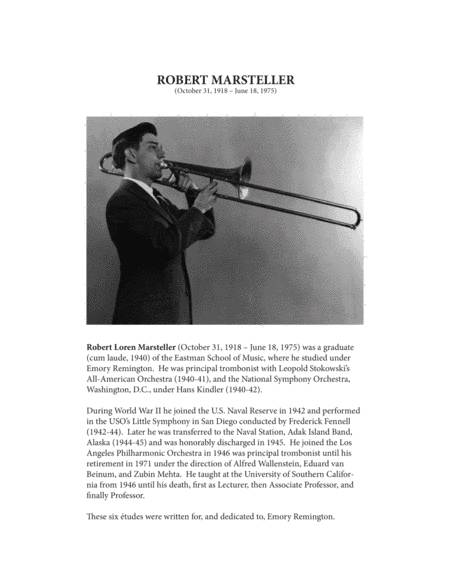 Six Etudes for Trombone