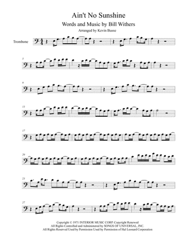 Ain't No Sunshine (arr. Kevin Busse)
