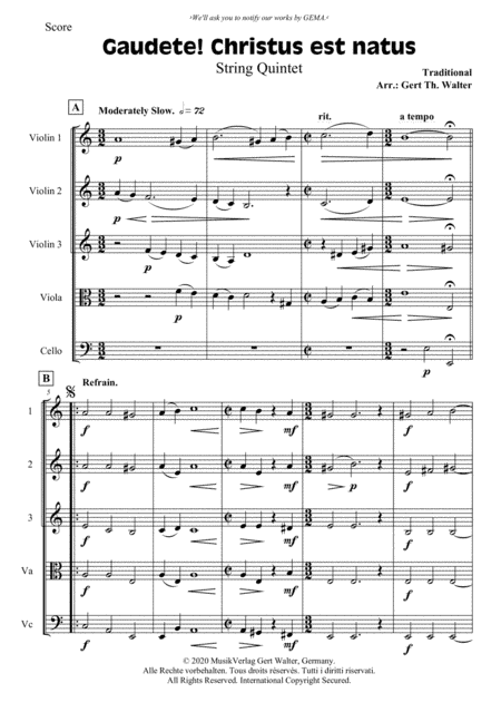 Gaudete! Christus Est Natus (arr. Gert Th. Walter)