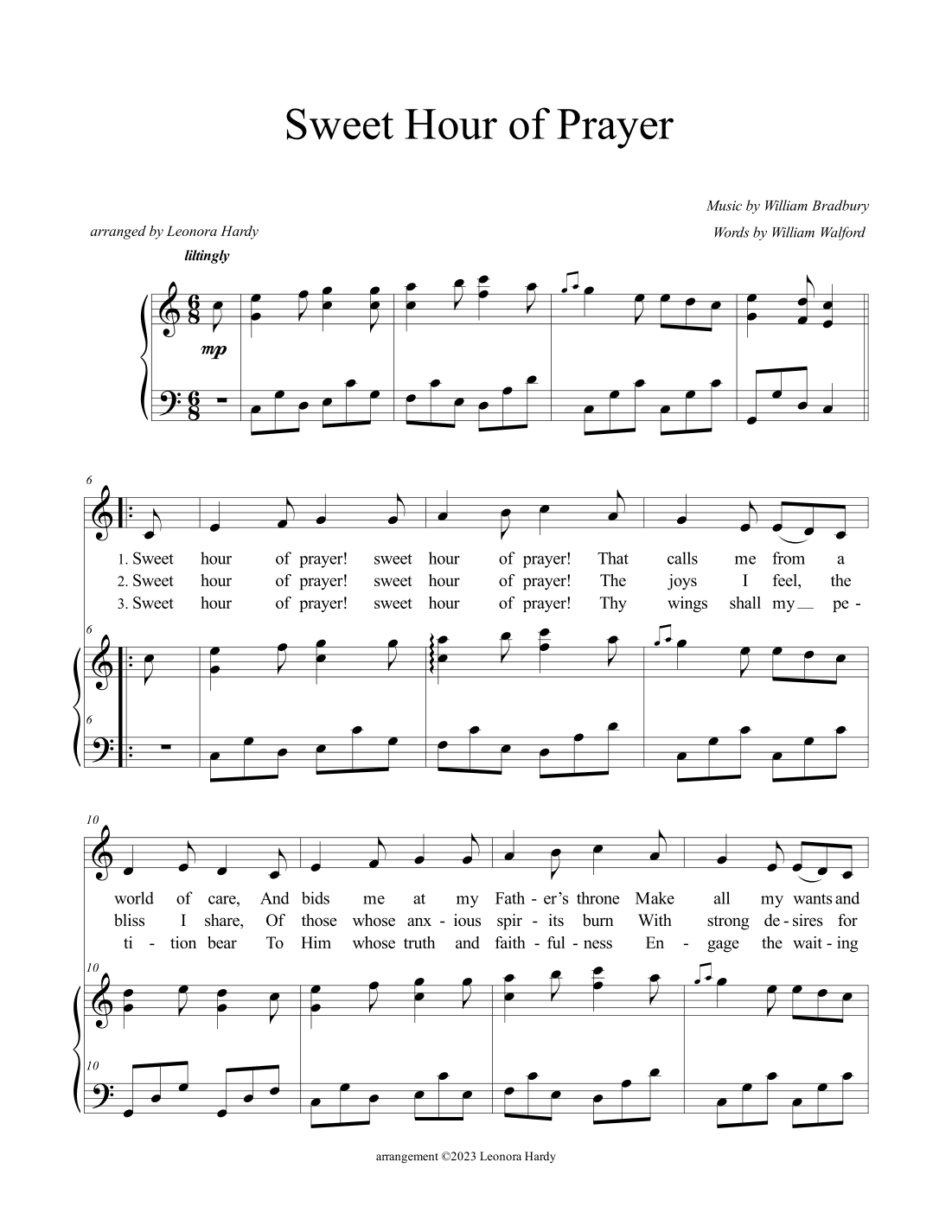 Sweet Hour of Prayer (with a Celtic touch) (arr. Leonora Hardy)